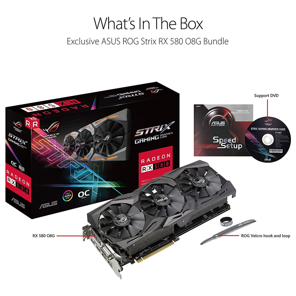 کارت گرافیک ایسوس مدل ROG-STRIX-RX580-O8G-GAMING