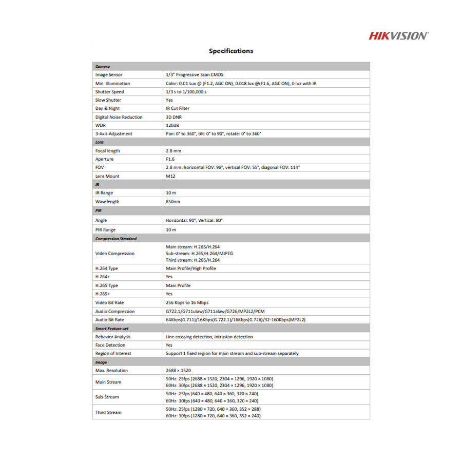 دوربین 4 مگاپیکسل Cube هایک ویژن مدل DS-2CD2443G0-IW