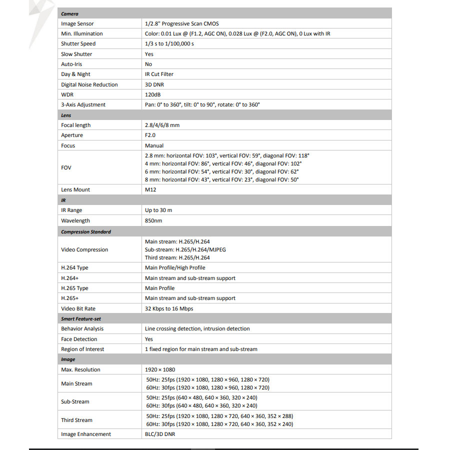 دوربین بولت 2 مگاپیکسل هایک ویژن مدل DS-2CD2023G0-I