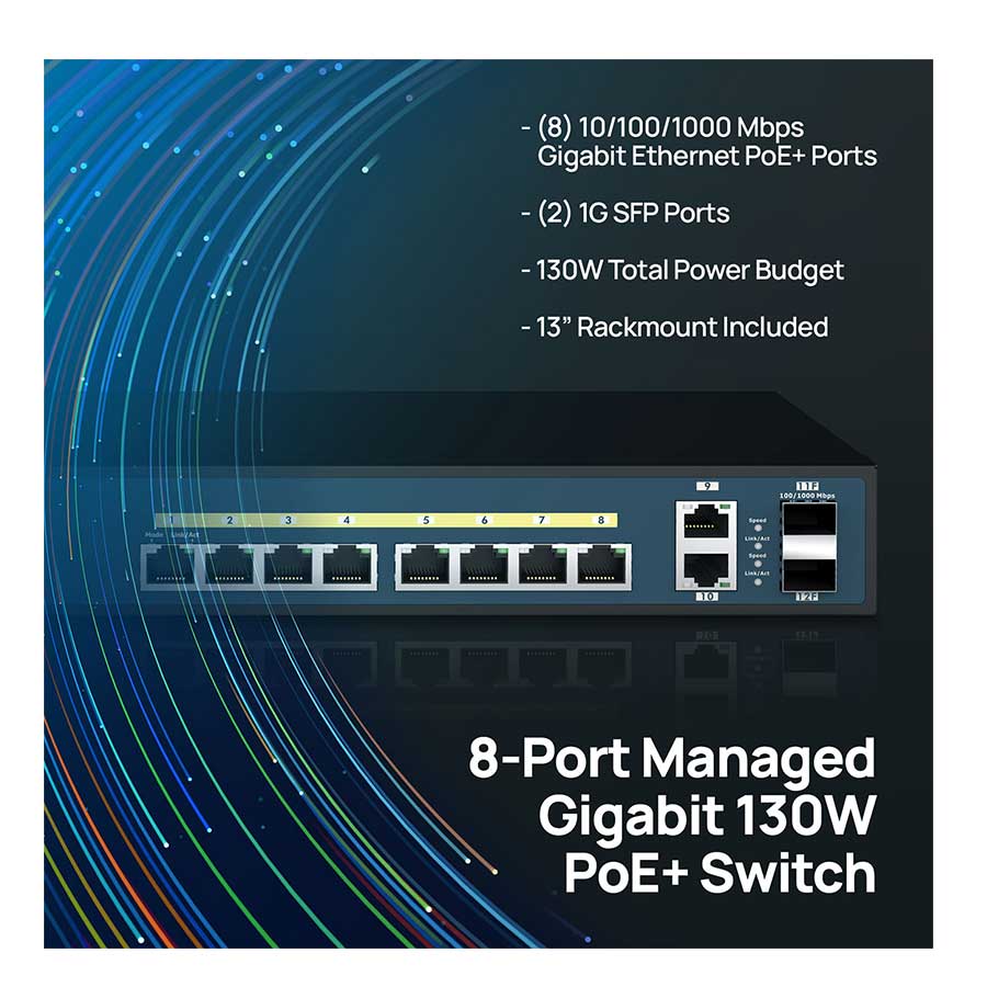 سوييچ 8 پورت گيگابيت انجنیوس مدل EWS5912FP