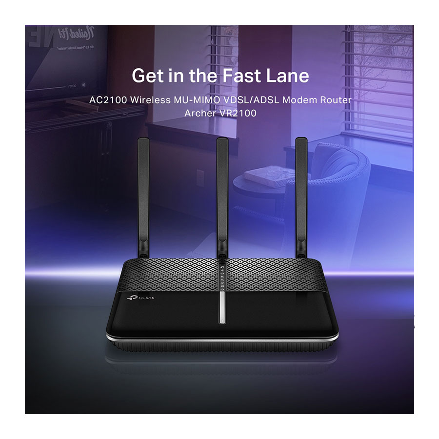 مودم روتر VDSL/ADSL بیسیم AC2100 تی پی لينک مدل Archer VR2100