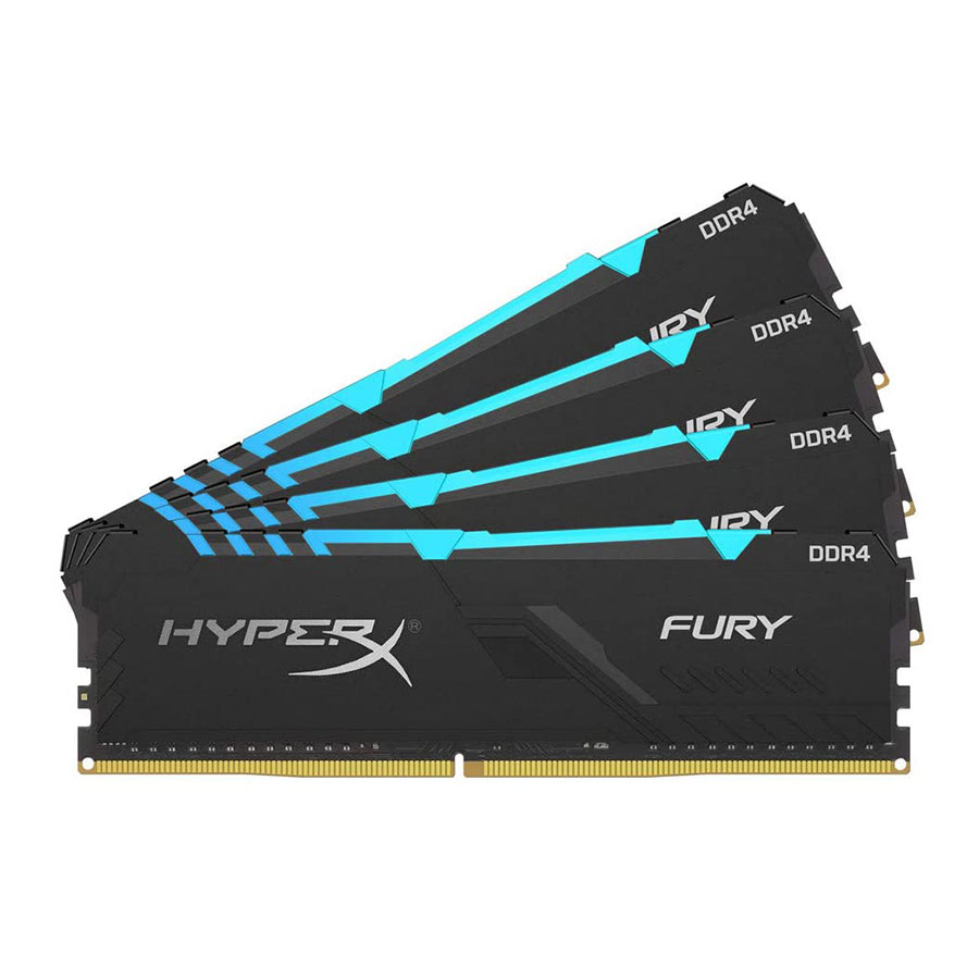 رم کینگستون HyperX FURY RGB 64GB 16GBx4 3200MHz CL16