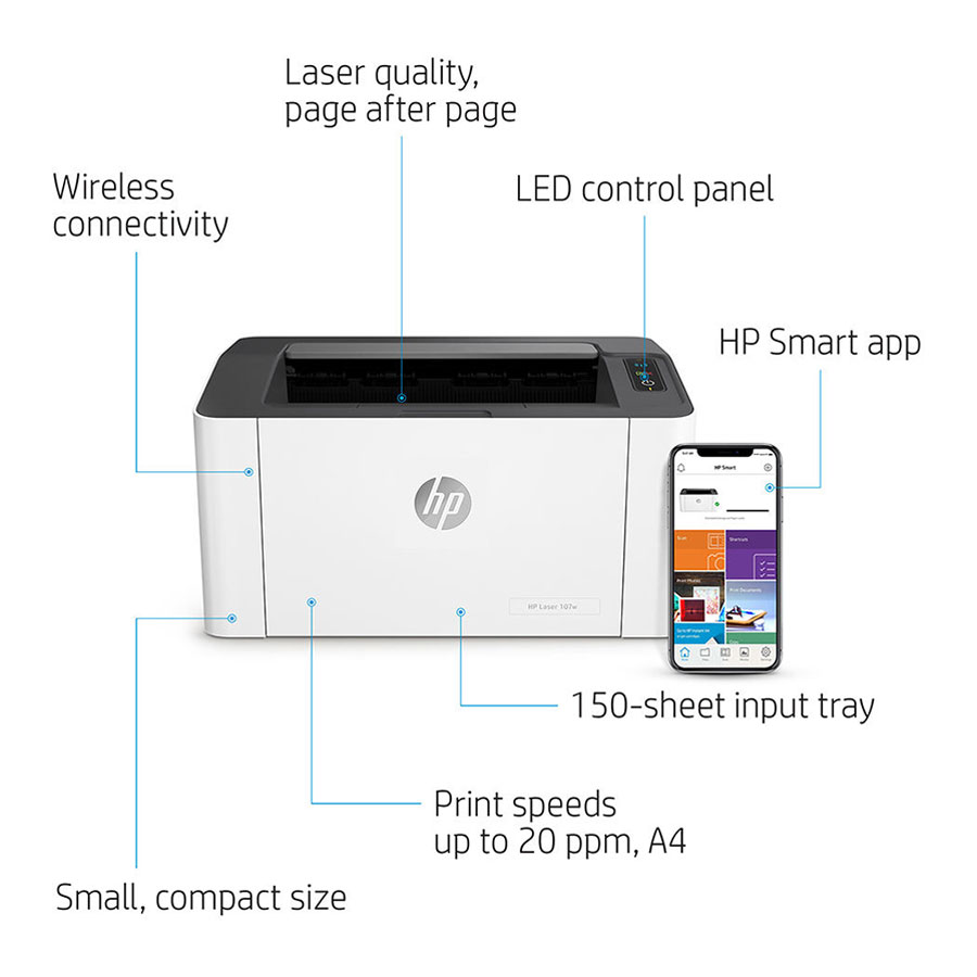 پرینتر سیاه و سفید اچ پی مدل Laser 107w