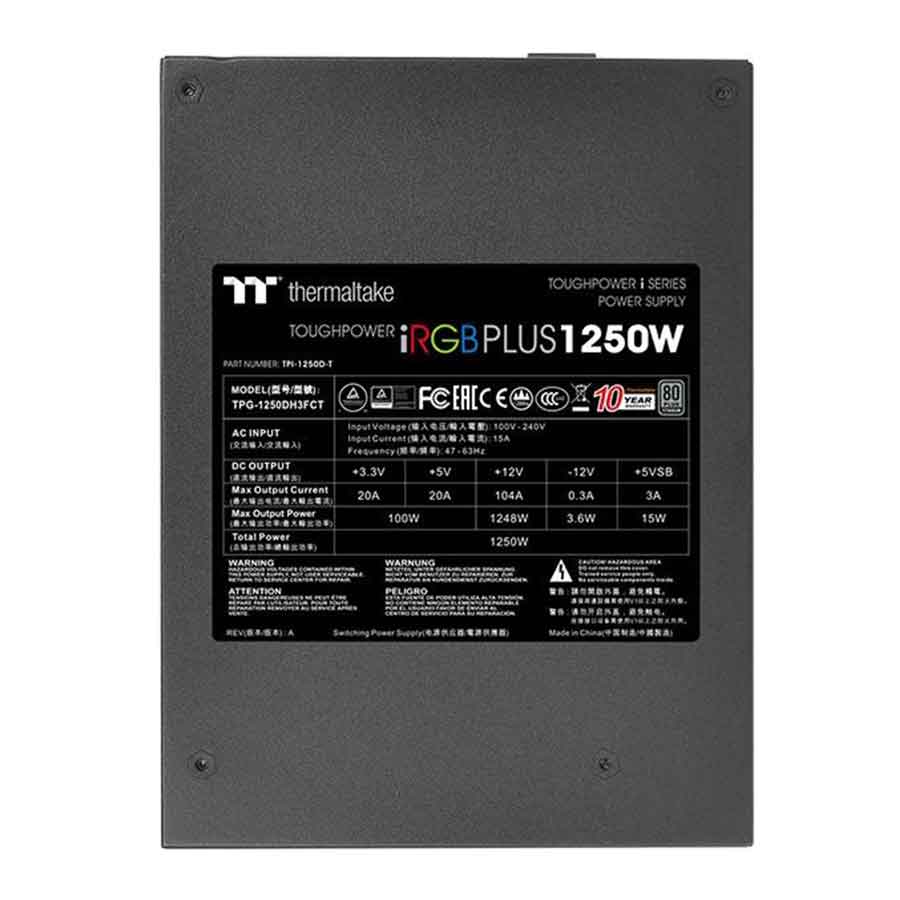 پاور کامپیوتر 1250 وات تمام ماژولار ترمالتیک Toughpower iRGB PLUS Titanium