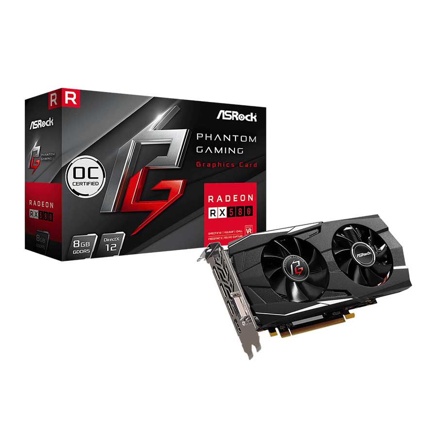 کارت گرافیک ازراک مدل Phantom Gaming D Radeon RX580 8G OC