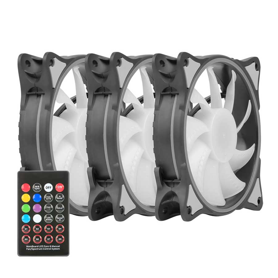 کیت 3 عددی فن کیس گرین مدل HURACAN FAN GFK120M-ARGB