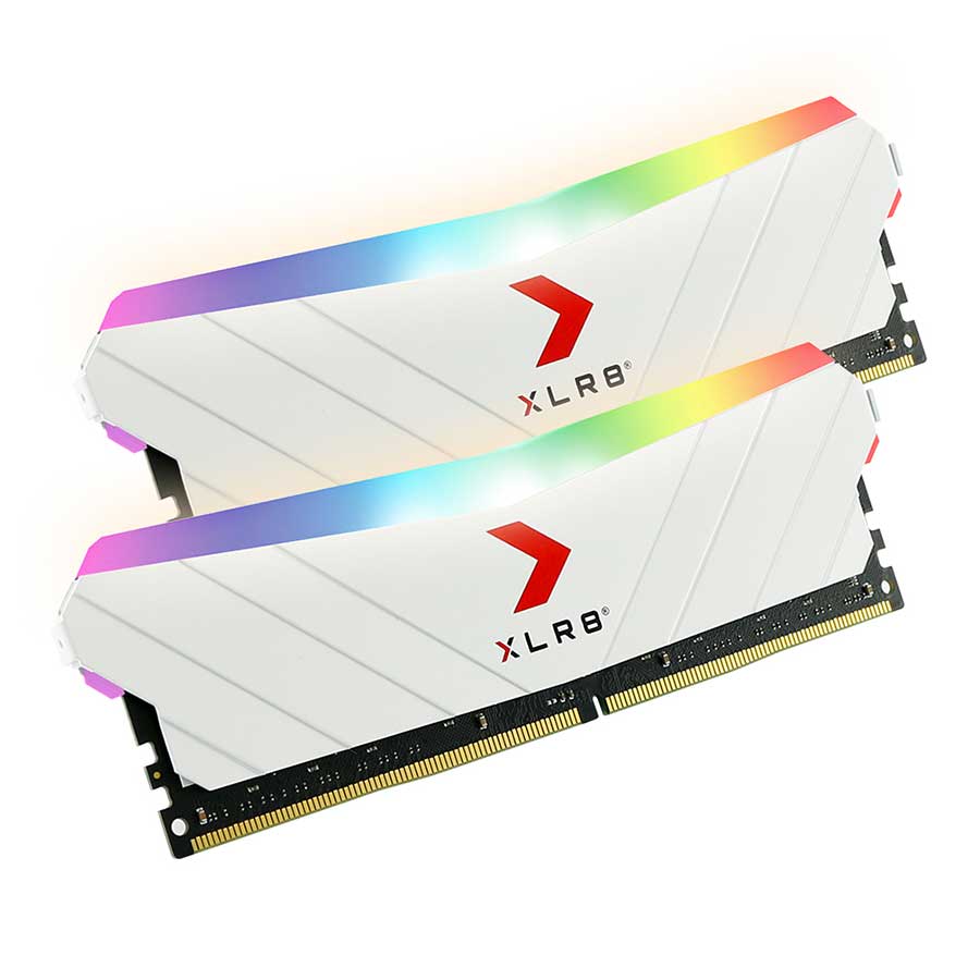 رم پی ان وای مدل XLR8 RGB (White) 16GB Dual DDR4 3200Mhz