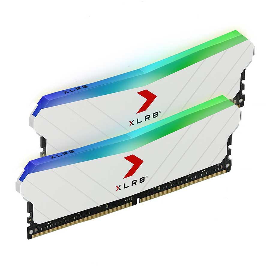 رم پی ان وای مدل XLR8 RGB (White) 16GB Dual DDR4 3200Mhz