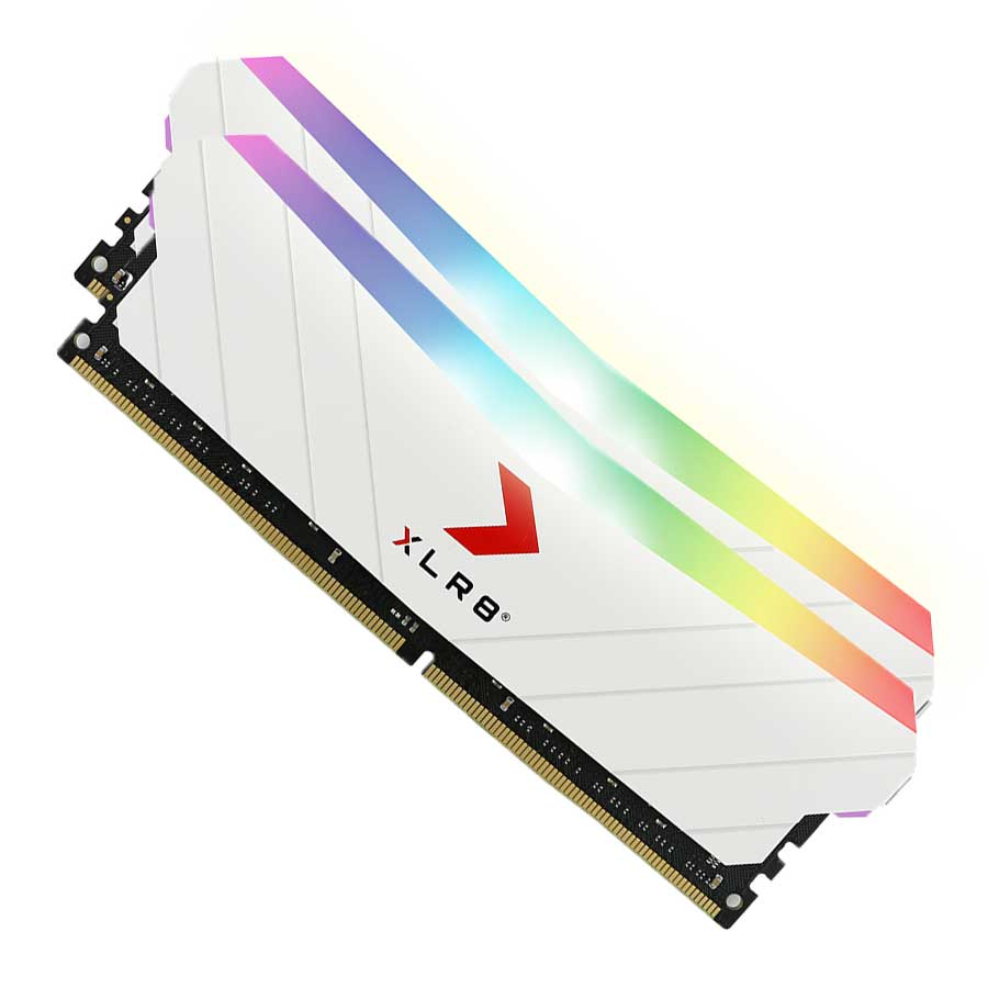رم پی ان وای مدل XLR8 RGB (White) 16GB Dual DDR4 3200Mhz