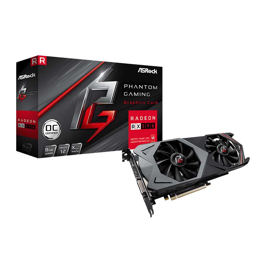 کارت گرافیک ازراک AMD Phantom Gaming X Radeon RX590 8G OC