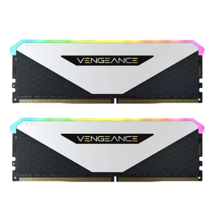 رم کورسیر VENGEANCE RGB RT White 16GB Dual 3200MHz CL16