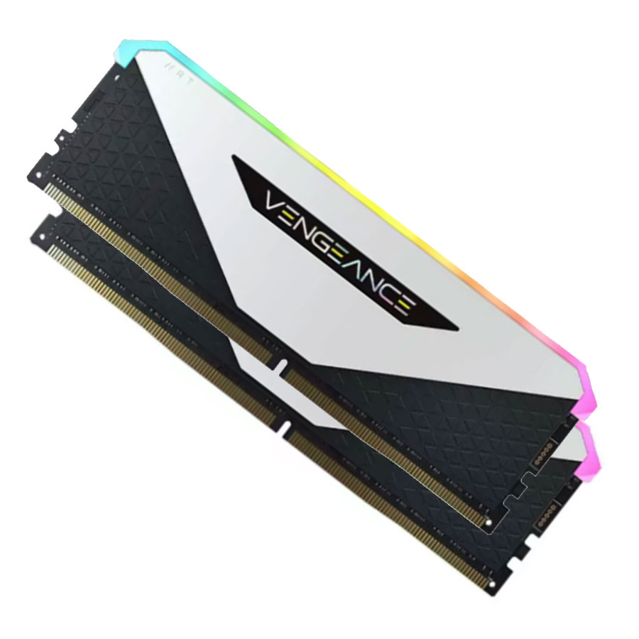 رم کورسیر VENGEANCE RGB RT White 16GB Dual 3200MHz CL16