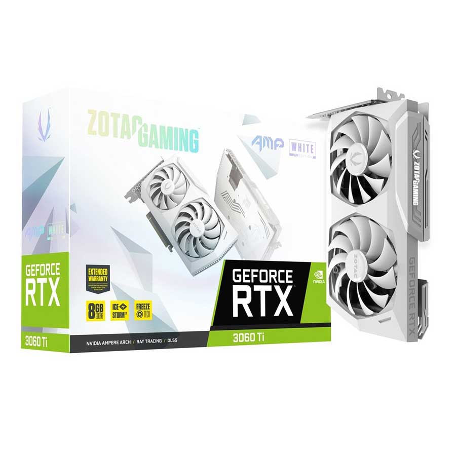 کارت گرافیک زوتاک GAMING GeForce RTX3060 Ti AMP White Edition LHR