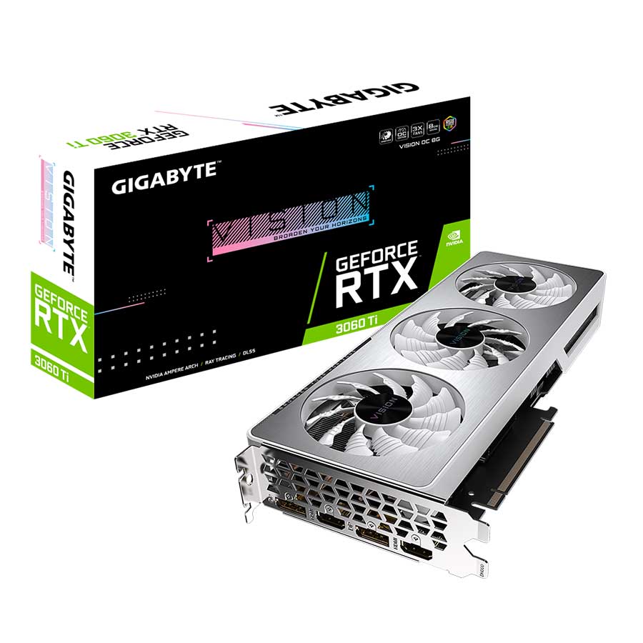 کارت گرافیک گیگابایت مدل GeForce RTX3060 Ti VISION OC 12G LHR