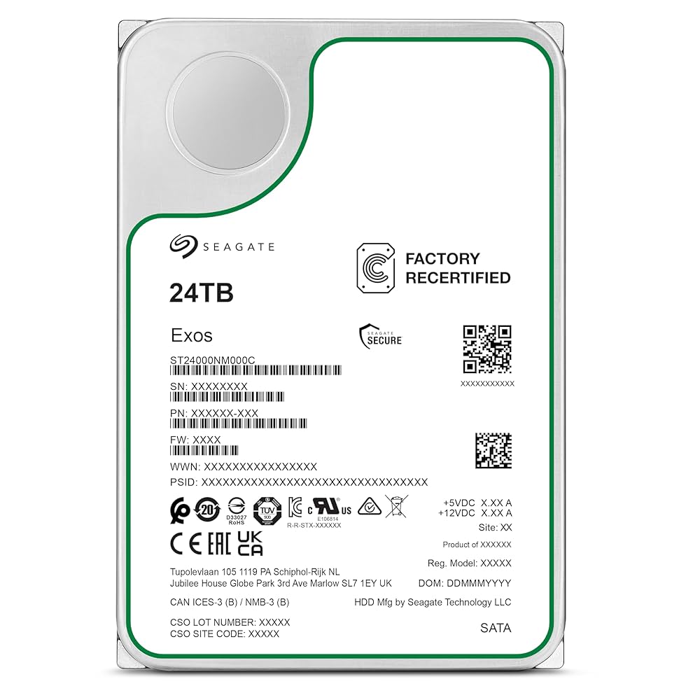 هارد دیسک اینترنال 3.5 اینچ سیگیت مدل Exos X24 ظرفیت 24 ترابایت