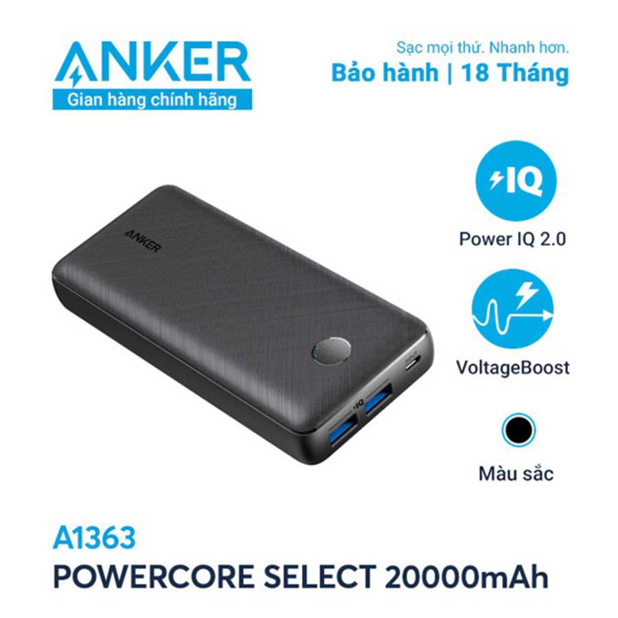 پاوربانک انکر مدل A1363 PowerCore ظرفیت 20000mAh