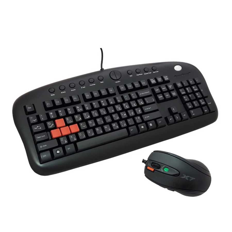 کیبورد و ماوس گیمینگ باسیم ای فورتک مدل KX-2810