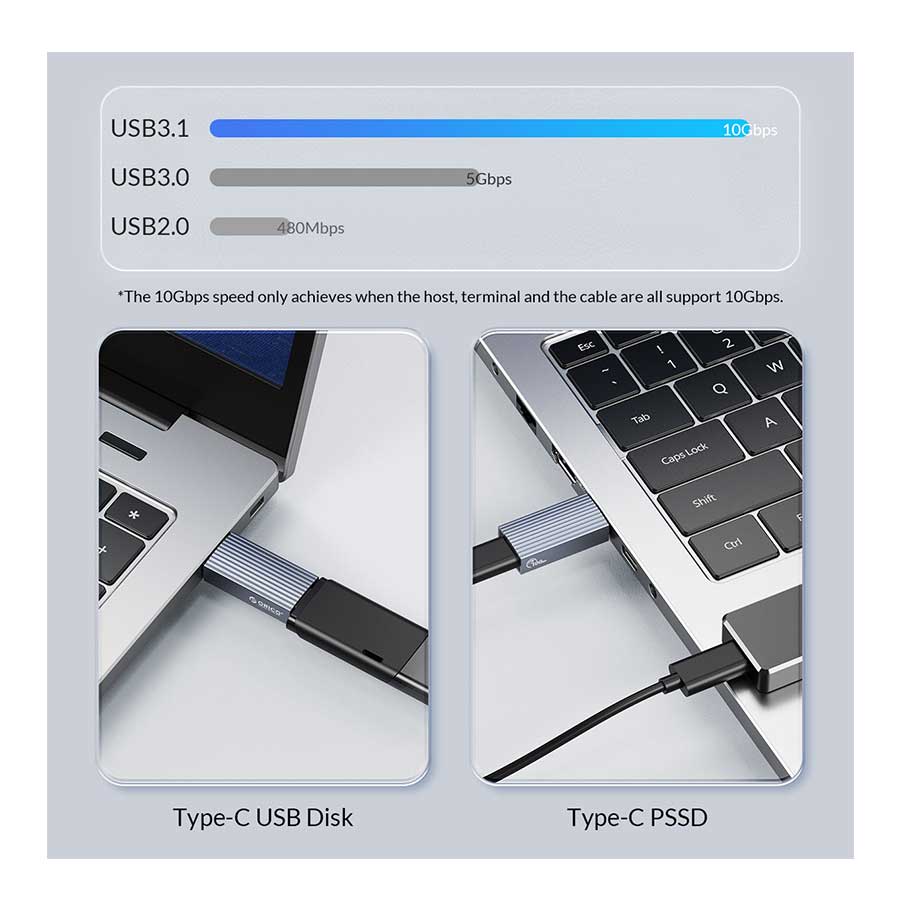 تبدیل USB 3.1 به USB-C اوریکو مدل AH-AC10-GY-BP
