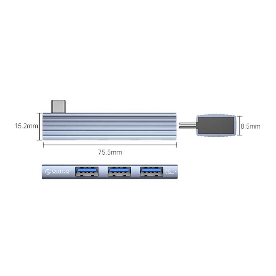 هاب USB-C سه پورت اوریکو مدل AH-W13-GY-BP