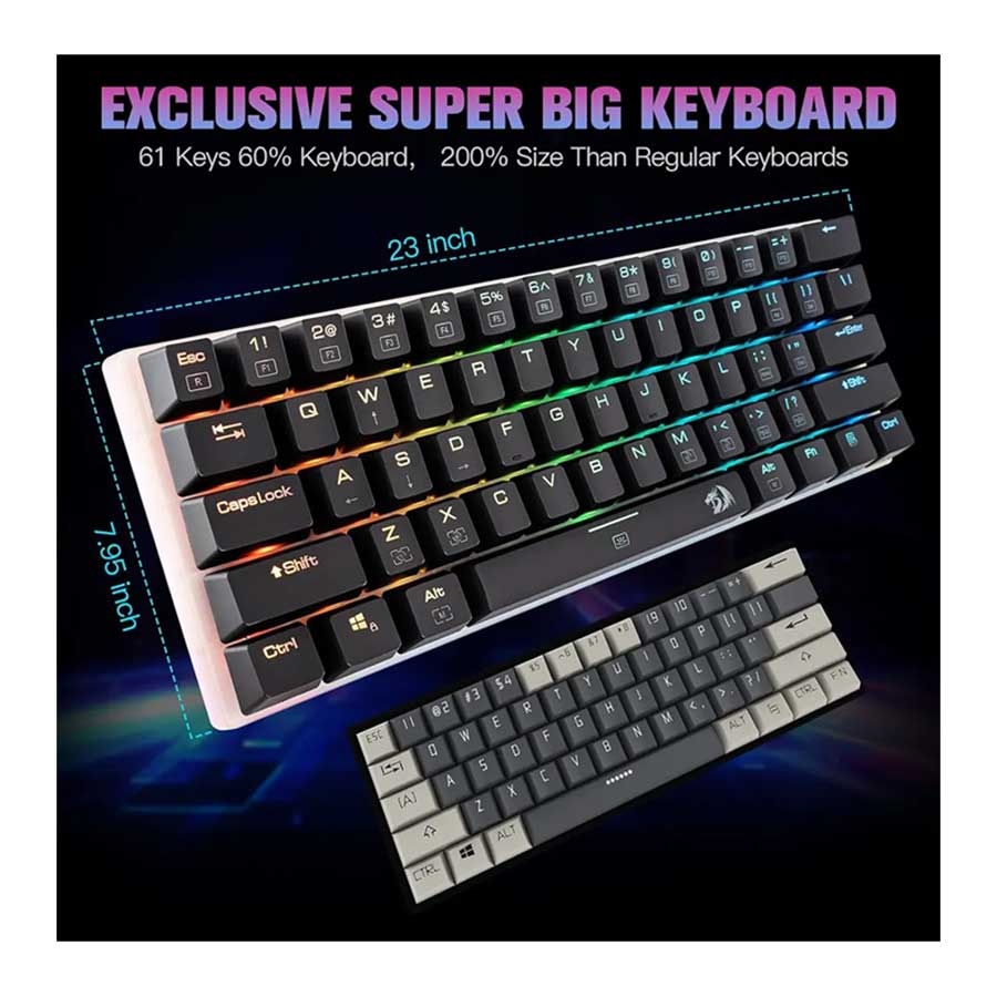 کیبورد گیمینگ باسیم ردراگون مدل ALIEN K605 RGB