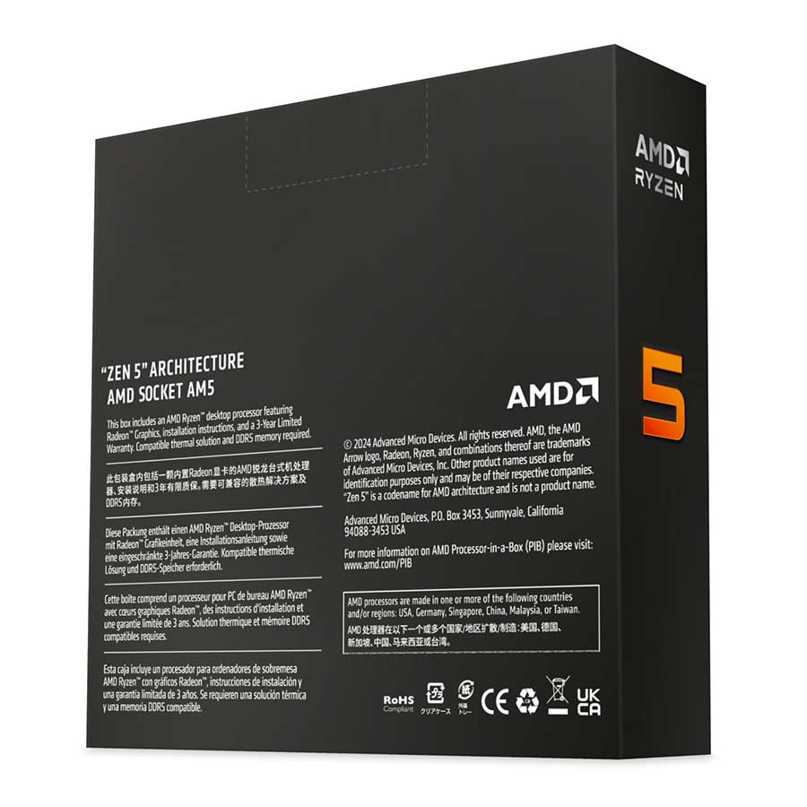 سی پی یو باکس ای ام دی مدل Ryzen 5 9600X