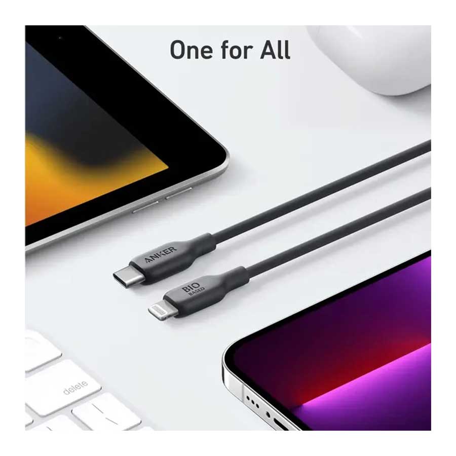 کابل 0.9 متری تبدیل USB-C به لایتنینگ انکر مدل 544 A80B1