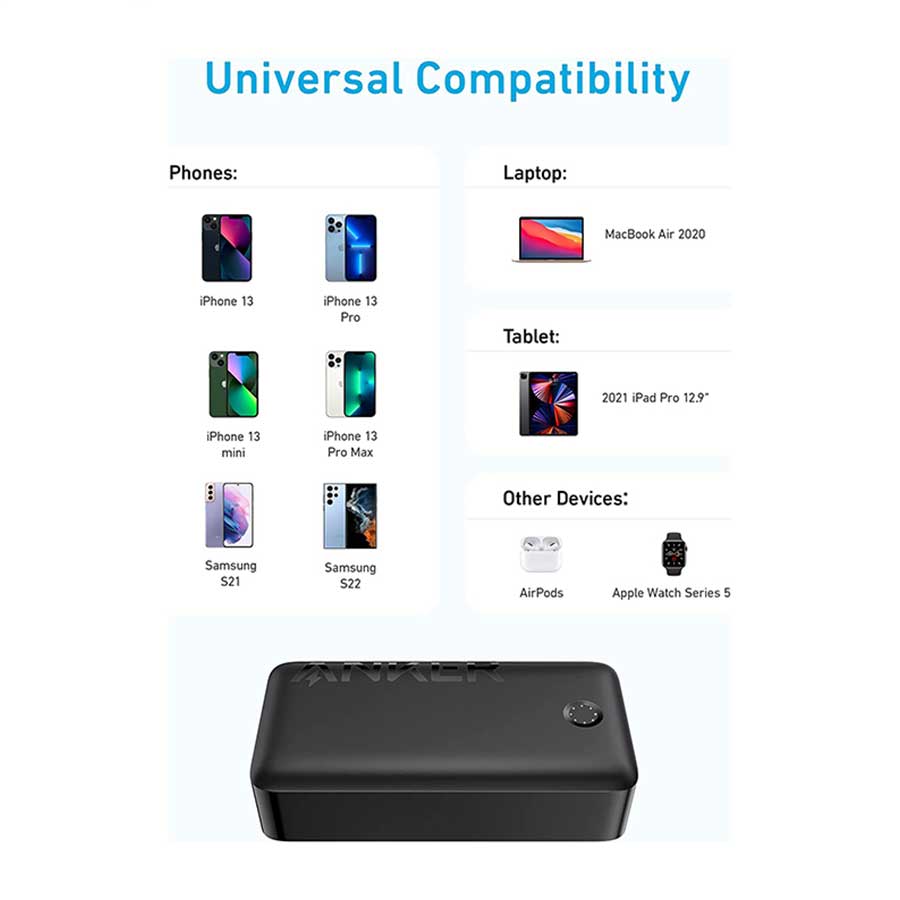 پاوربانک انکر مدل A1377 347 30W ظرفیت 40000mAh