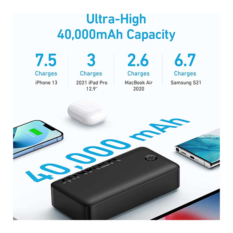 پاوربانک انکر مدل A1377 347 30W ظرفیت 40000mAh