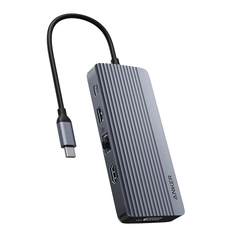 Anker A83C2 10-in-1 Dual Display USB-C Hub هاب USB-C ده پورت انکر