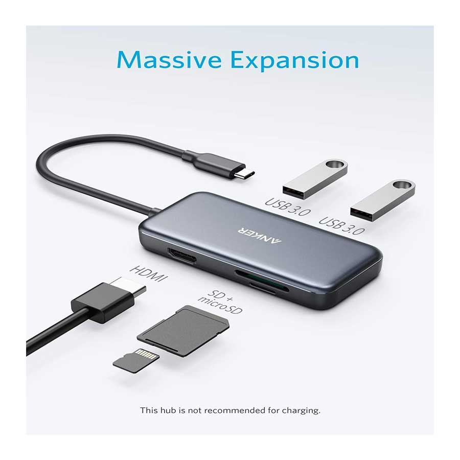 هاب USB-C پنج پورت انکر مدل PowerExpand A8334