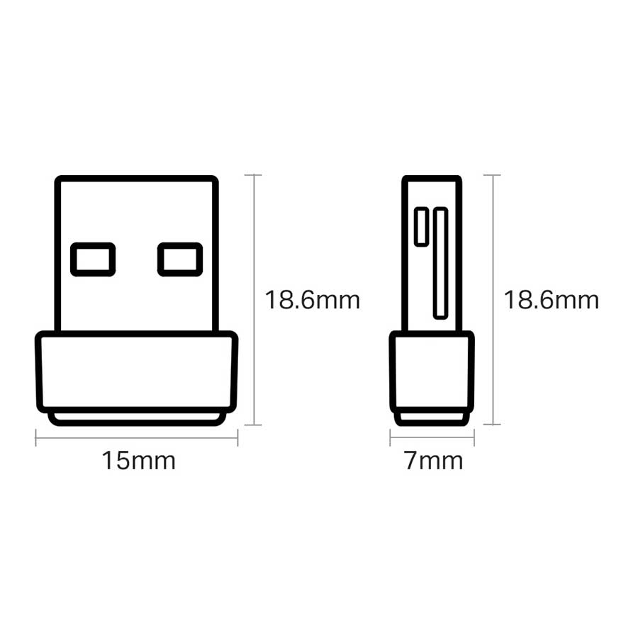 کارت شبکه USB و بی‌سیم AC600 تی پی لينک مدل ARCHER T2U NANO