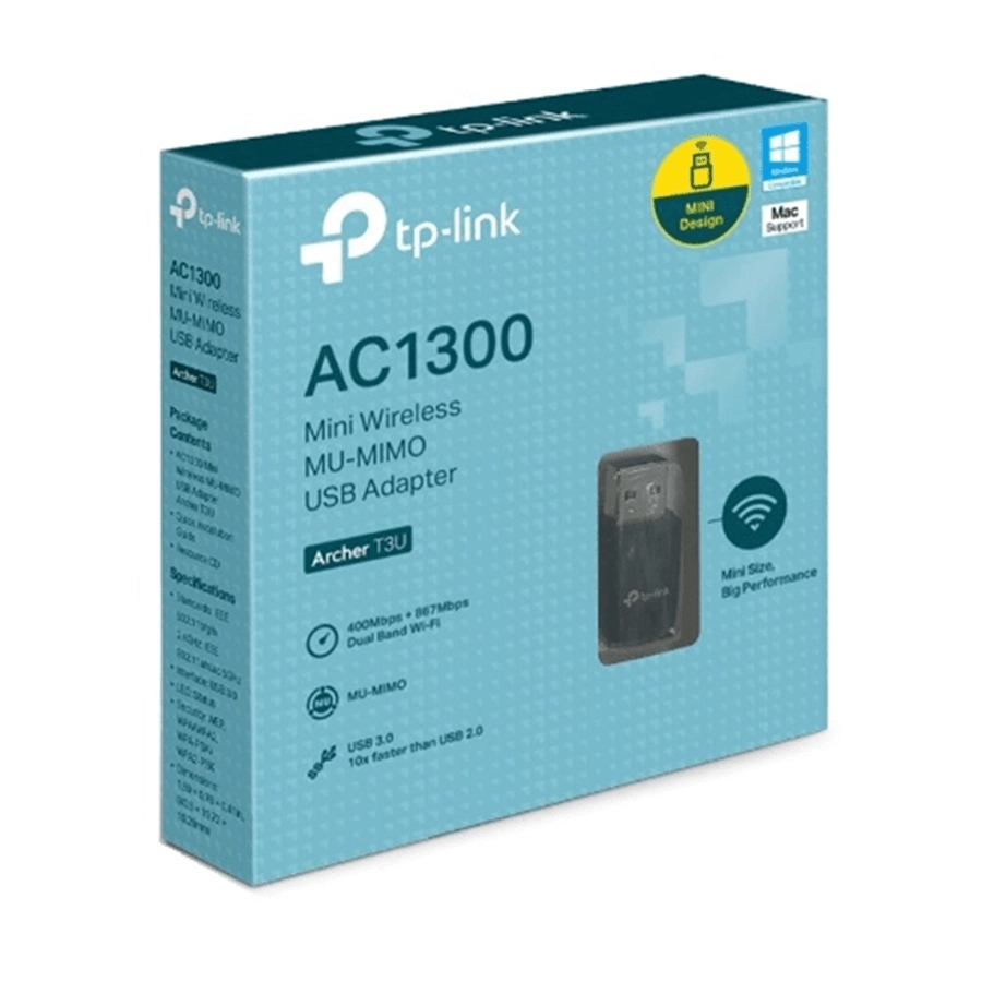 کارت شبکه USB بی‌ سیم و دوباند AC1300 تی پی لینک مدل Archer T3U