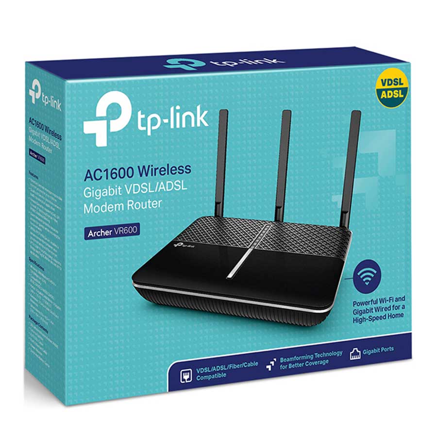 مودم روتر VDSL/ADSL بیسیم AC1600 تی پی لينک مدل Archer VR600 V2