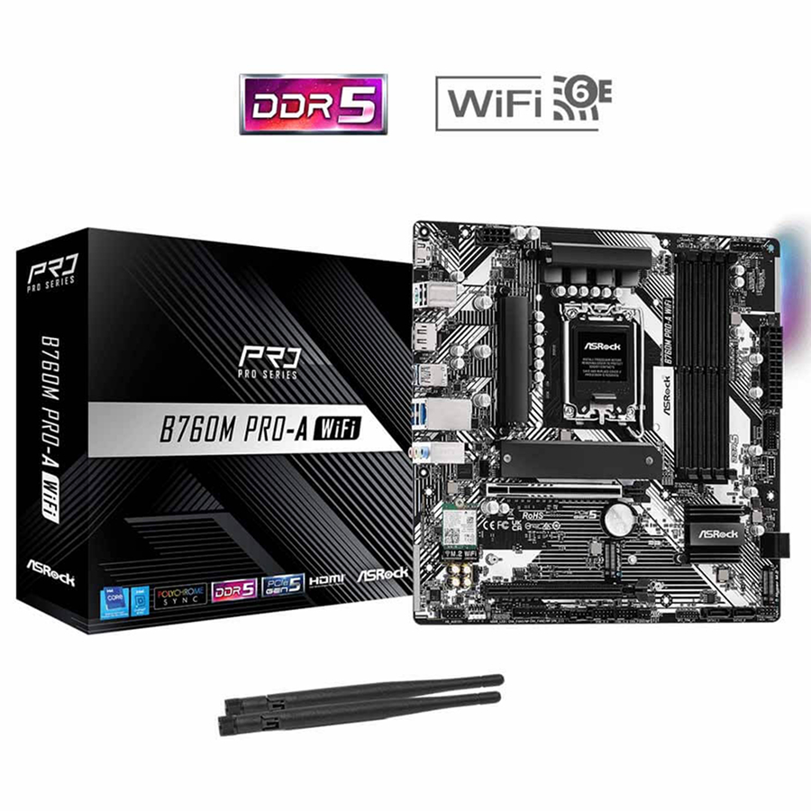 Asrock B760M PRO-A WiFi DDR5 mATX Motherboard مادربرد ازراک