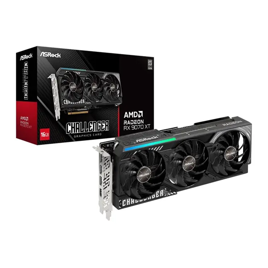 کارت گرافیک ازراک مدل AMD Radeon RX 9060 XT Challenger 16GB GDDR6