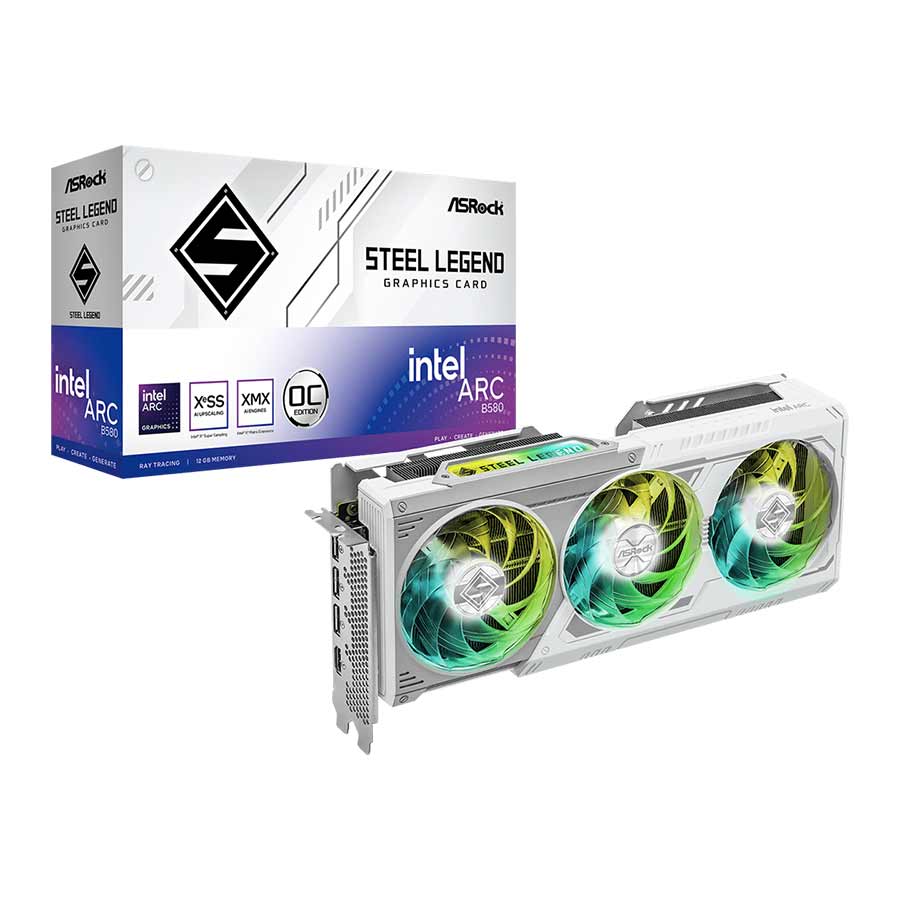 کارت گرافیک ازراک مدل Intel Steel Legend Arc B580 OC 12GB GDDR6