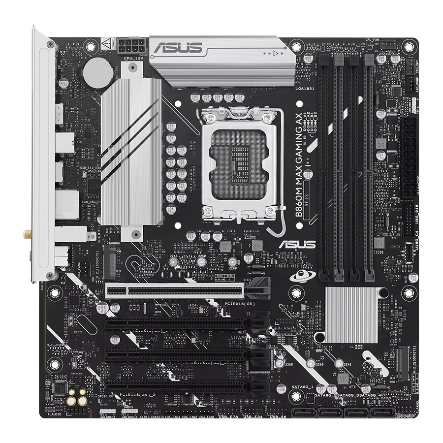 ASUS B860M MAX GAMING AX WIFI DDR5 LGA1851 Micro ATX Motherboard مادربرد ایسوس