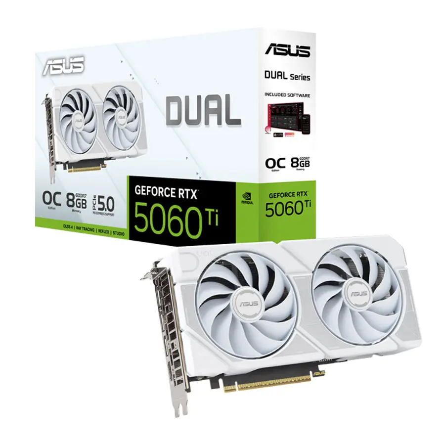 کارت گرافیک مدل ASUS Dual GeForce RTX 5060 White OC Edition 8GB GDDR7
