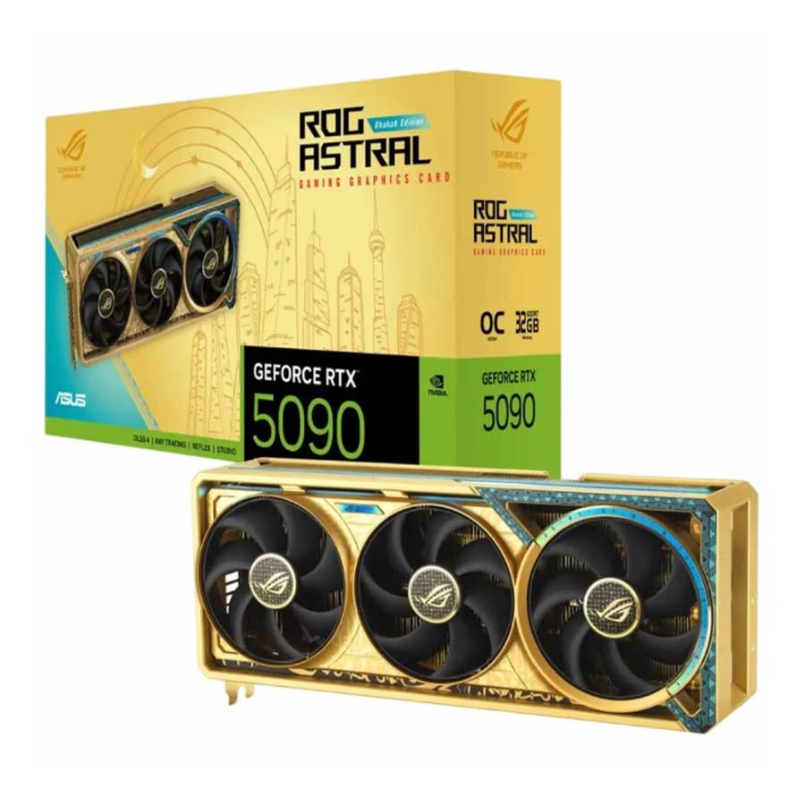 کارت گرافیک ایسوس مدل ROG Astral GeForce RTX 5090 Dhahab OC Edition 32G GDDR7