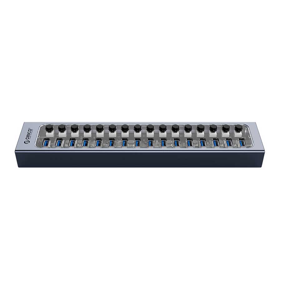 هاب USB 3.0 شانزده پورت اوریکو مدل AT2U3-16AB-EU-GY-BP