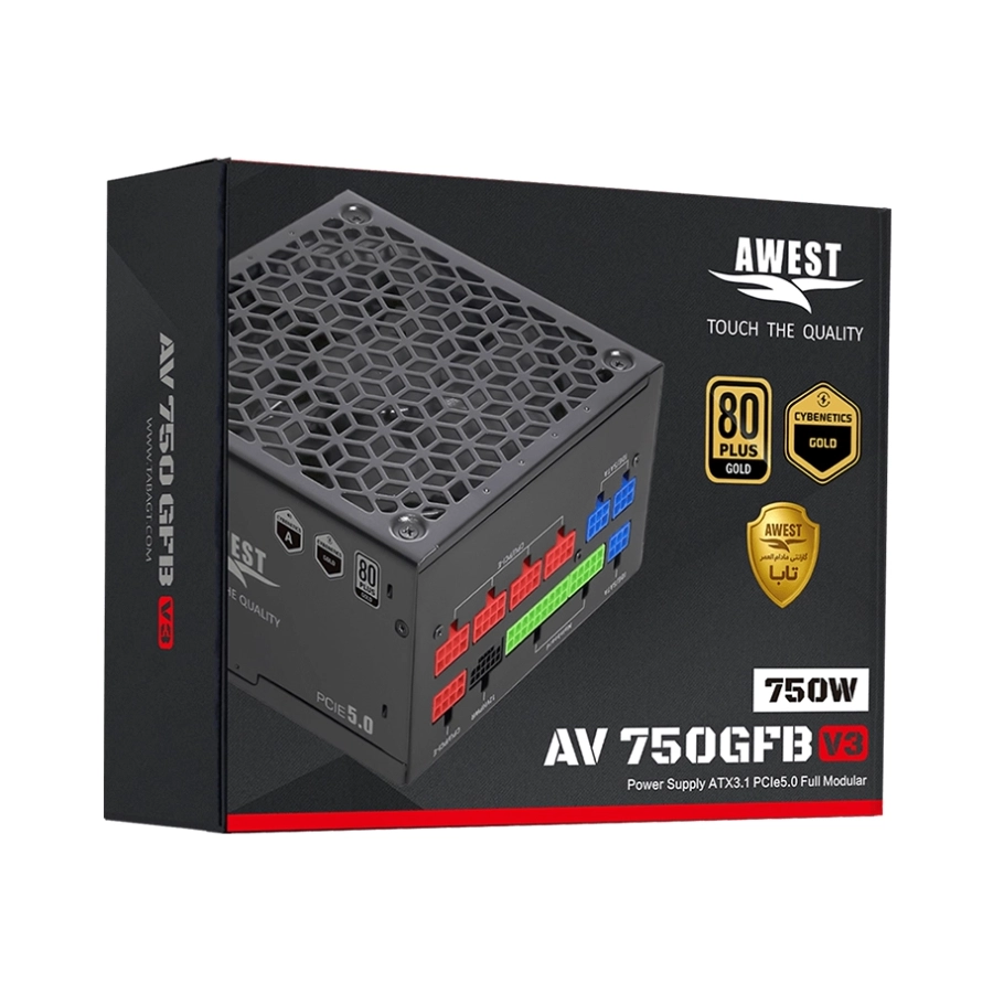 پاور کامپیوتر 750 وات تمام ماژولار اوست مدل GT-AV750-GF V3