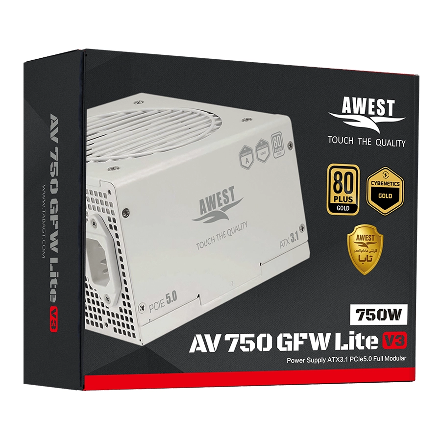 پاور کامپیوتر 750 وات تمام ماژولار اوست مدل GT-AV750-GF V3 White