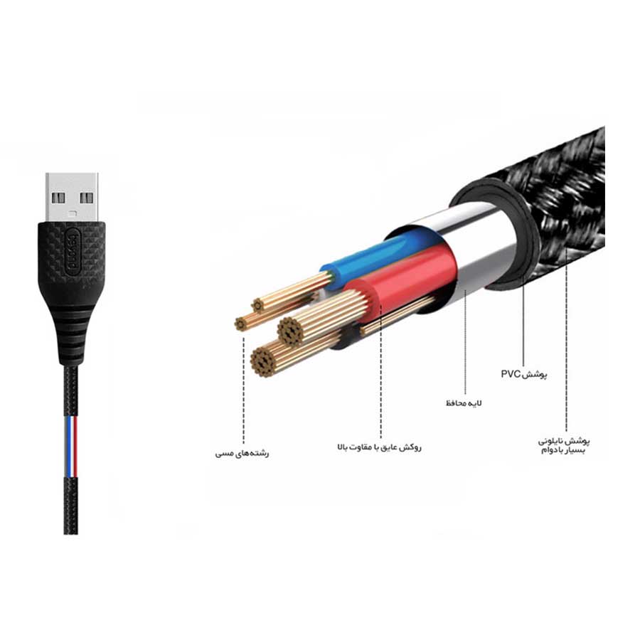 کابل تبدیل 2 متری USB به MicroUSB بیاند مدل BA-310