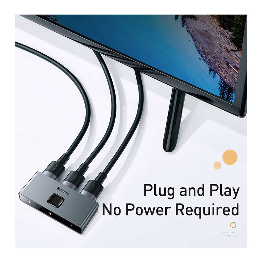 سوییچ دو پورت HDMI بیسوس مدل CAHUB-BC0G