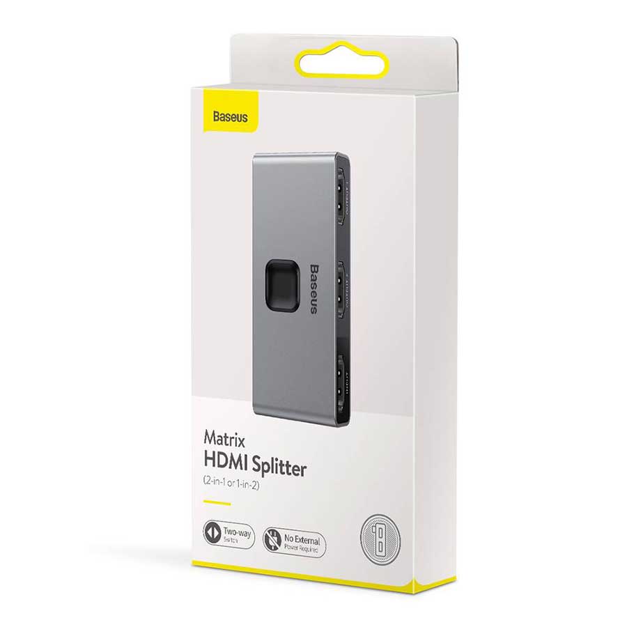 سوییچ دو پورت HDMI بیسوس مدل CAHUB-BC0G