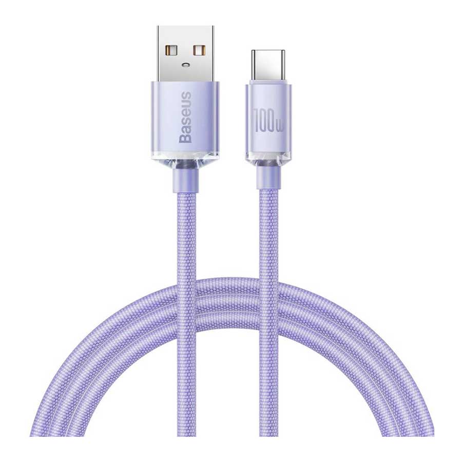 کابل تبدیل 1.2 متری USB به USB-C بیسوس مدل Crystal Shine CAJY000401