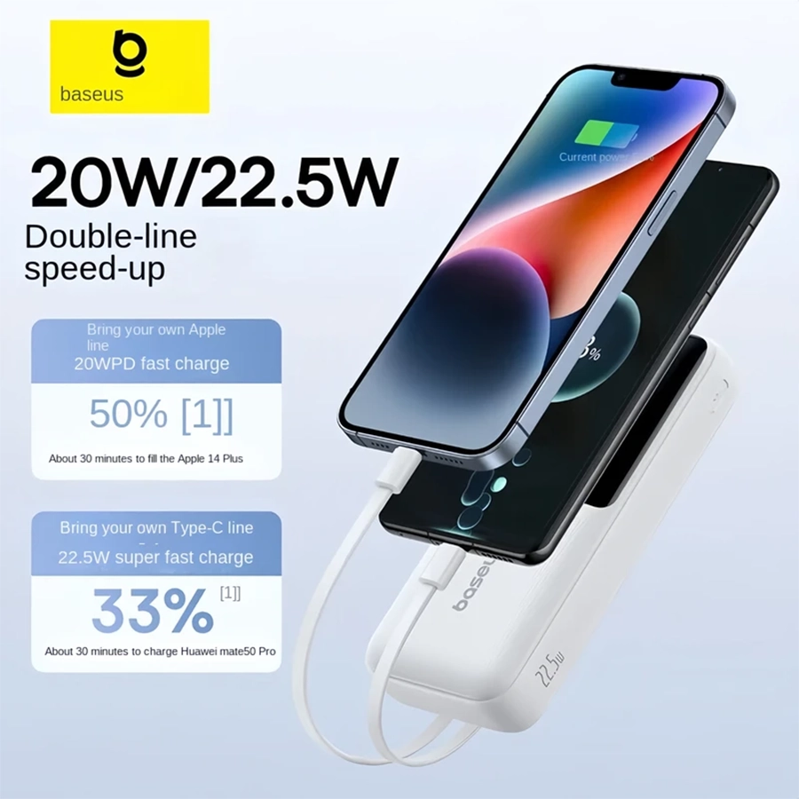 پاوربانک بیسوس مدل PPJP311 22.5W ظرفیت 10000mAh