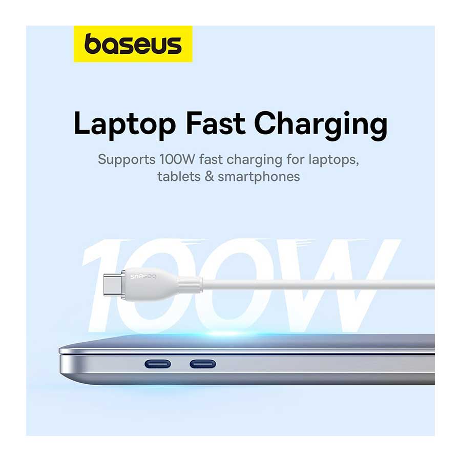 کابل تبدیل 1.2 متر USB-C به USB-C بیسوس مدل Pudding P10355702111-B1