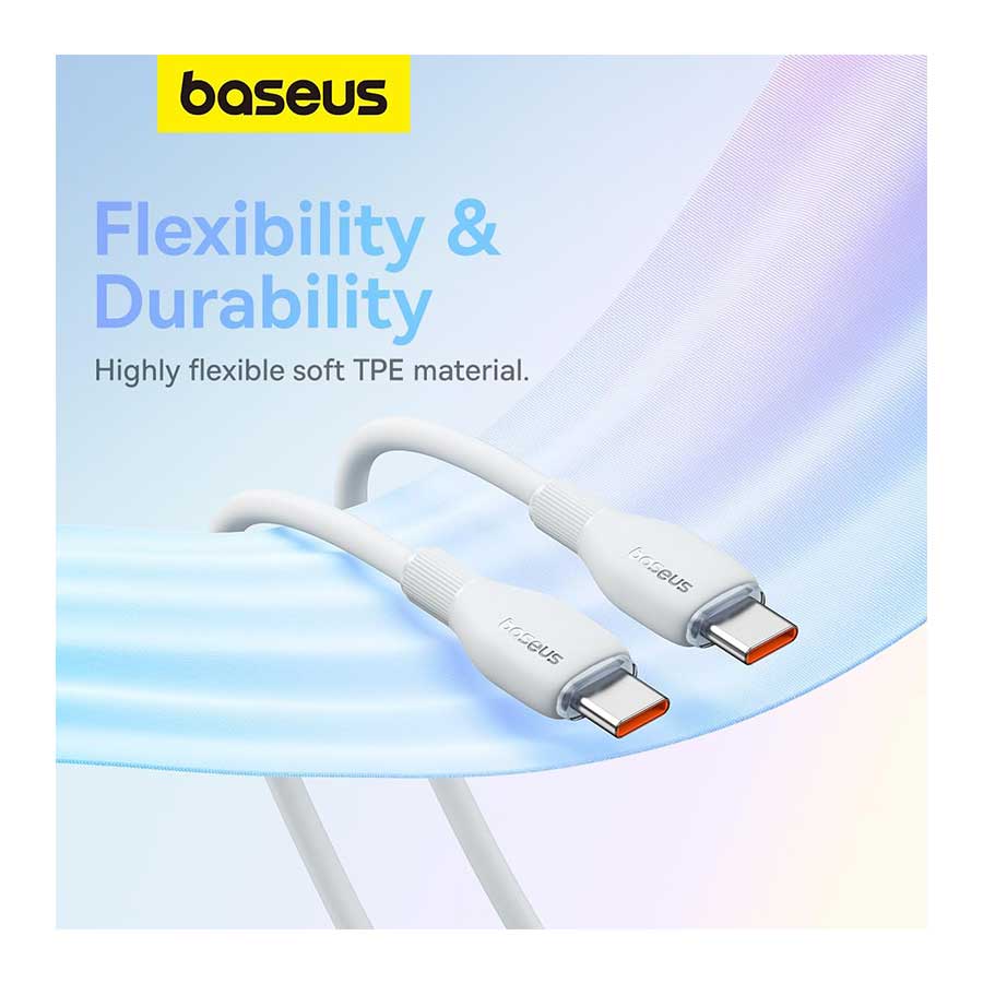 کابل تبدیل 1.2 متر USB-C به USB-C بیسوس مدل Pudding P10355702111-B1