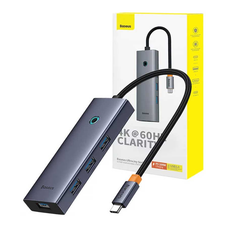 هاب USB-C شش پورت بیسوس مدل UltraJoy B00052807813-01